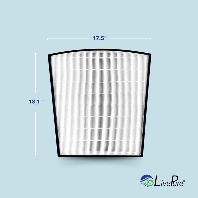 Live Pure LivePure True HEPA Replacement LP-HF550 Filter for Bali Series Air Purifiers LP550TH, LP550THP, LP560, White - Image 2